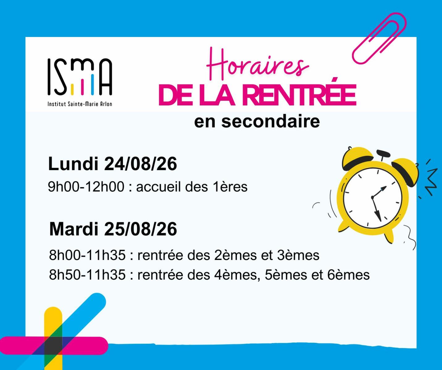 Horaires rentree site internet 2