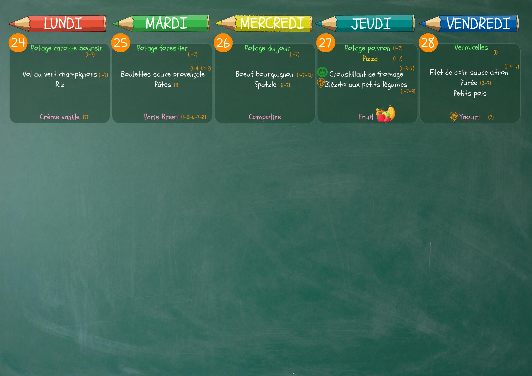 Menu août 2026